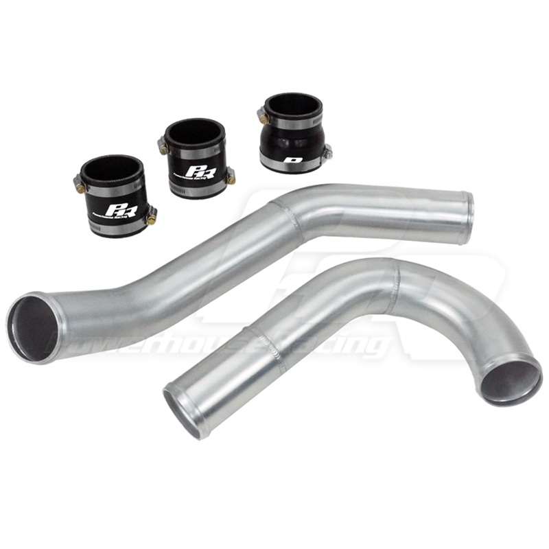 PowerHouse Racing (PHR) 2.5″ Hot Side Intercooler Pipe Kit for Stock Twin Turbos to Straight Entry Intercooler- Matte black powder coat