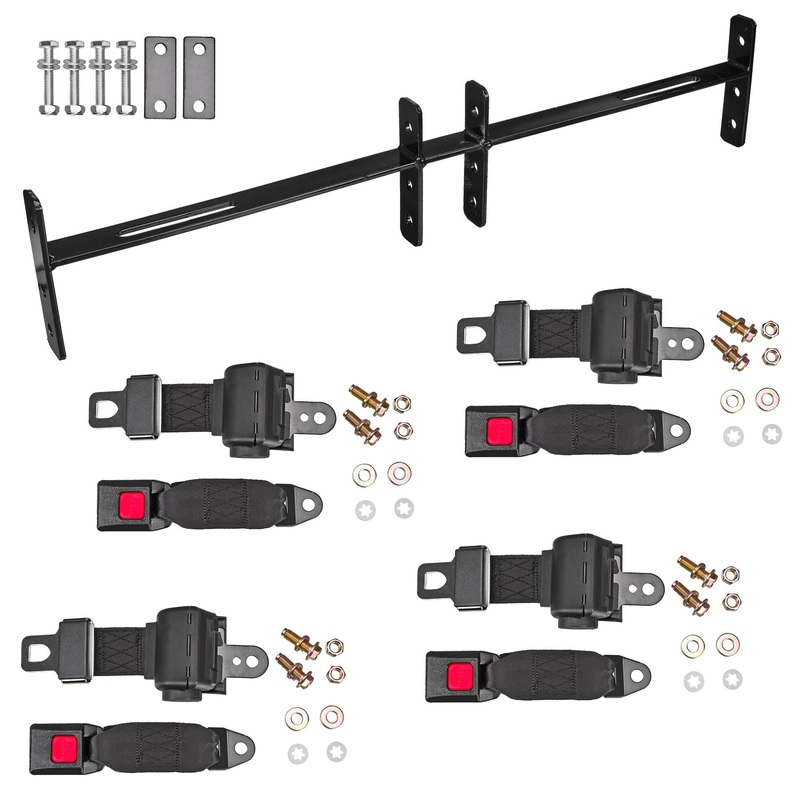 Universal 4 Passenger Retractable Seat Belt Kit