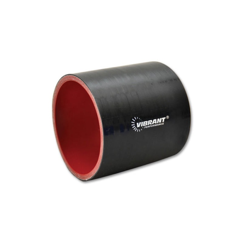 Vibrant 4 Ply Reinforced Silicone Straight Hose Coupling – 3in I.D. x 3in long (BLACK)