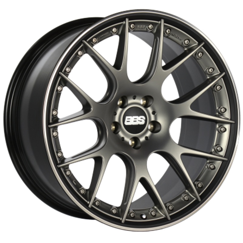 20×9.5 BBS CH-RII 5×120 ET25 Satin Platinum Center Black Lip SS Rim Prot Wheel