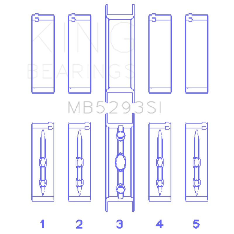 King GM 294/325/345/364CI 4.8/5.3/5.7/6.0L L20/LS1/LS2/LS4/LS6 (Size 030) Main Bearing Set