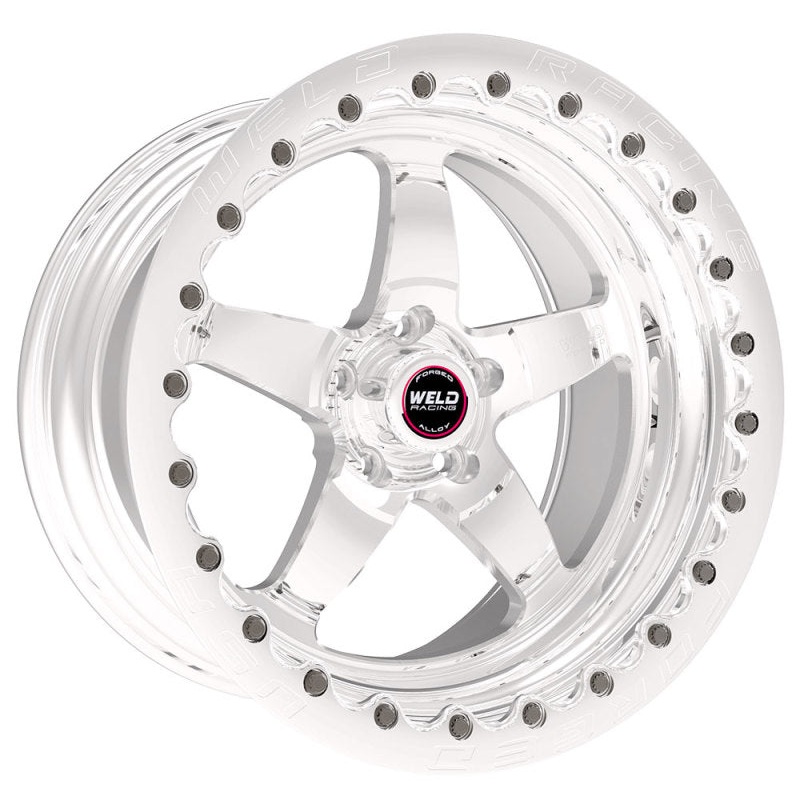 Weld S71 17×11 / 5×4.75 BP / 6.4in. BS Polished Wheel (Low Pad) – Polished Single Beadlock MT