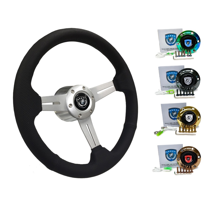 1987 BMW 6 Series Steering Wheel Kit | Perforated Leather | ST3587BLK-BLK