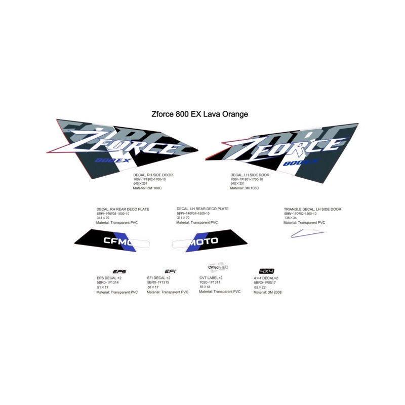 Triangle Decal Lh Side by CF Moto
