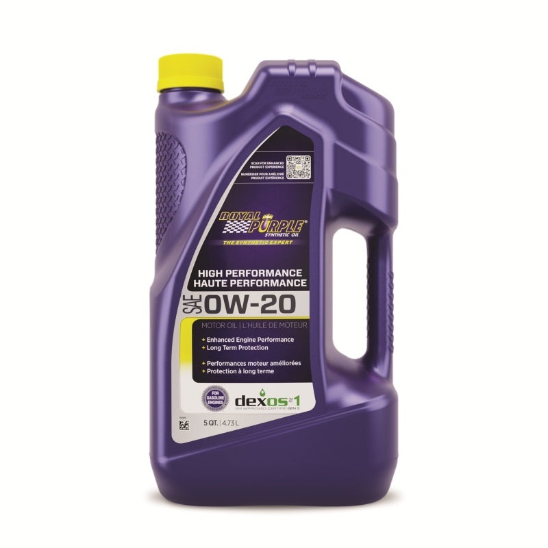 Synthetic High Performance 0W-20 Motor Oil – 5 Quart (Case of 3) by Royal Purple