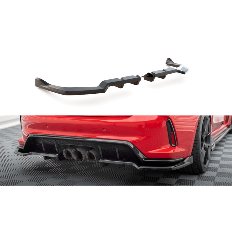 Maxton Design Central Rear Splitter (With Vertical Bars) V.2 – Honda Civic Type-R Mk11