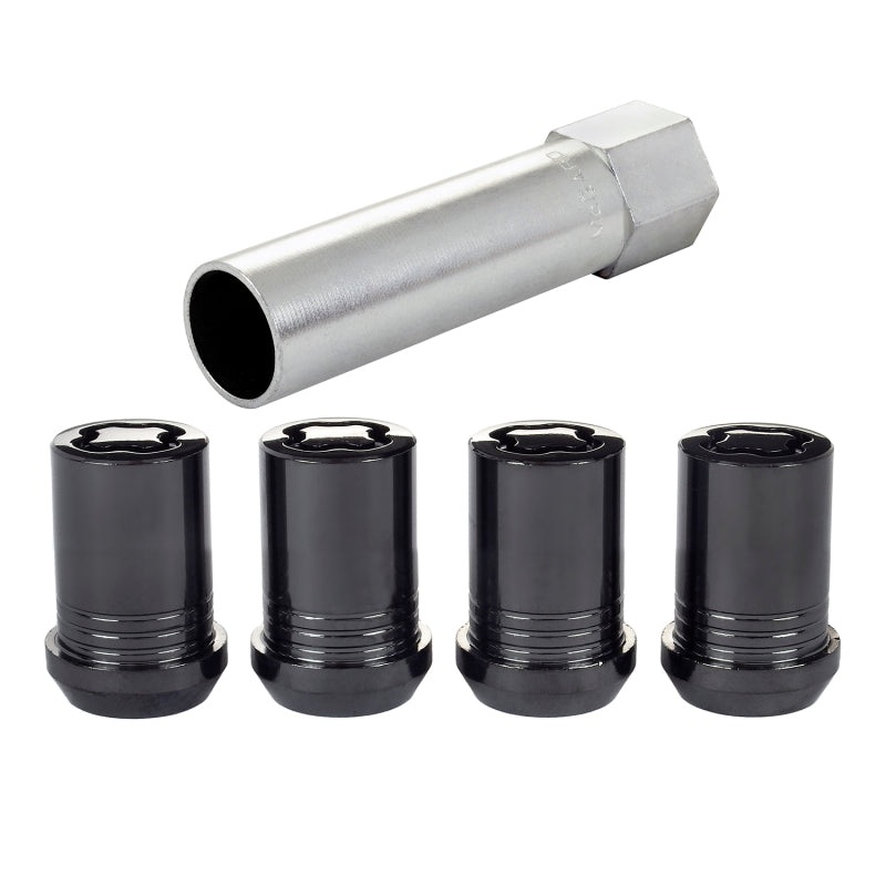 McGard Wheel Lock Nut Set – 4pk. (Tuner / Cone Seat) M12X1.25 / 13/16 Hex / 1.24in. Length – Black