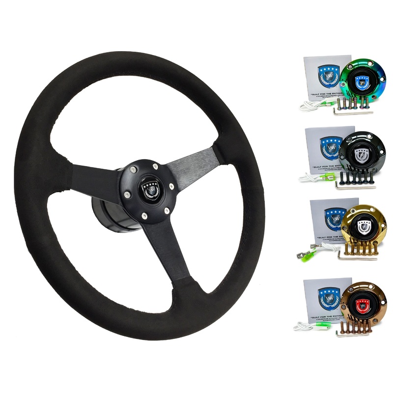 1985-88 BMW 5 Series Steering Wheel Kit | Black Ultralux Suede | ST3582BLK