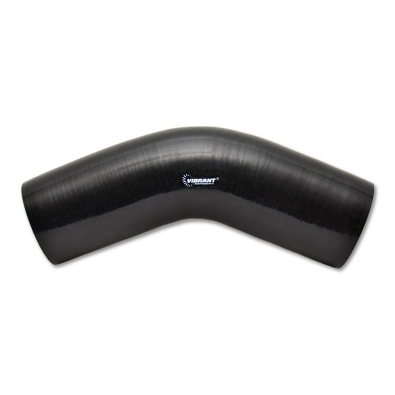 Vibrant 4 Ply Reinforced Silicone Elbow Connector – 3in I.D. – 45 deg. Elbow (BLACK)