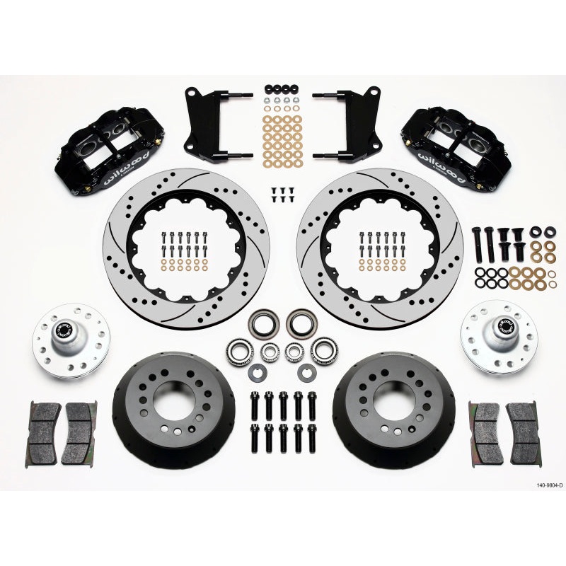 Wilwood Narrow Superlite 6R Front Hub Kit 14.00in Drilled 67-69 Camaro 64-72 Nova Chevelle