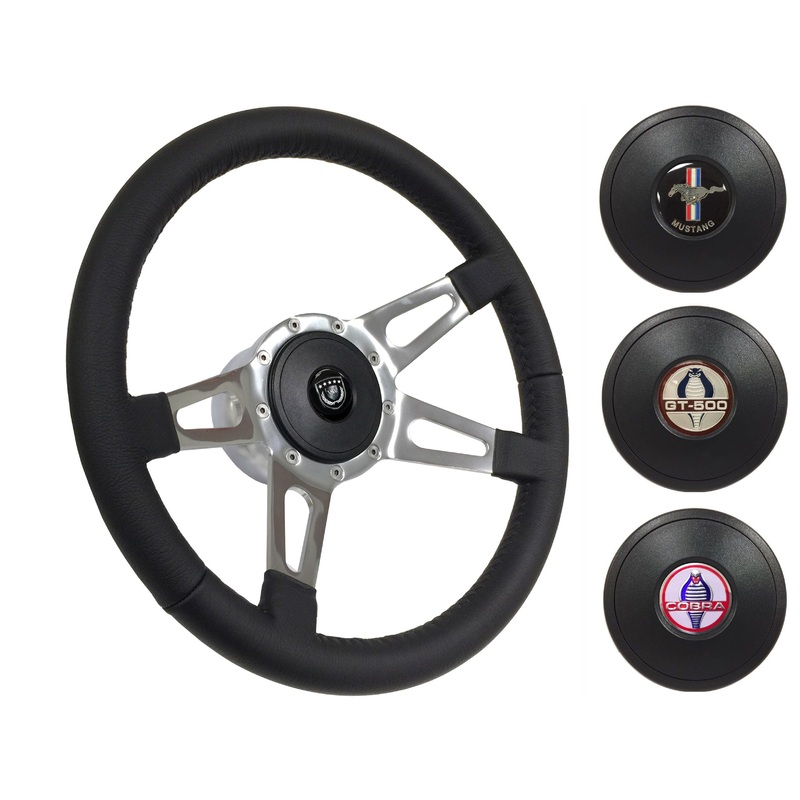 1968-78 Ford Mustang Steering Wheel Kit | Black Leather
