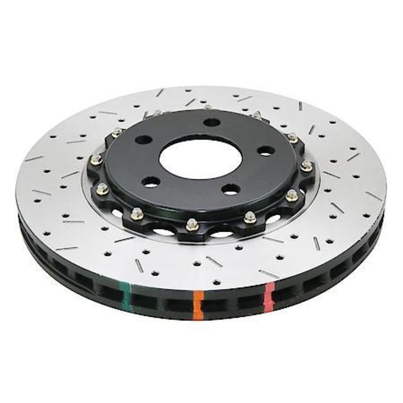 DBA 09+ Nissan GTR R-35 Rear Drilled & Slotted 5000 Series 2 Piece Rotor Assembled w/ Black Hat