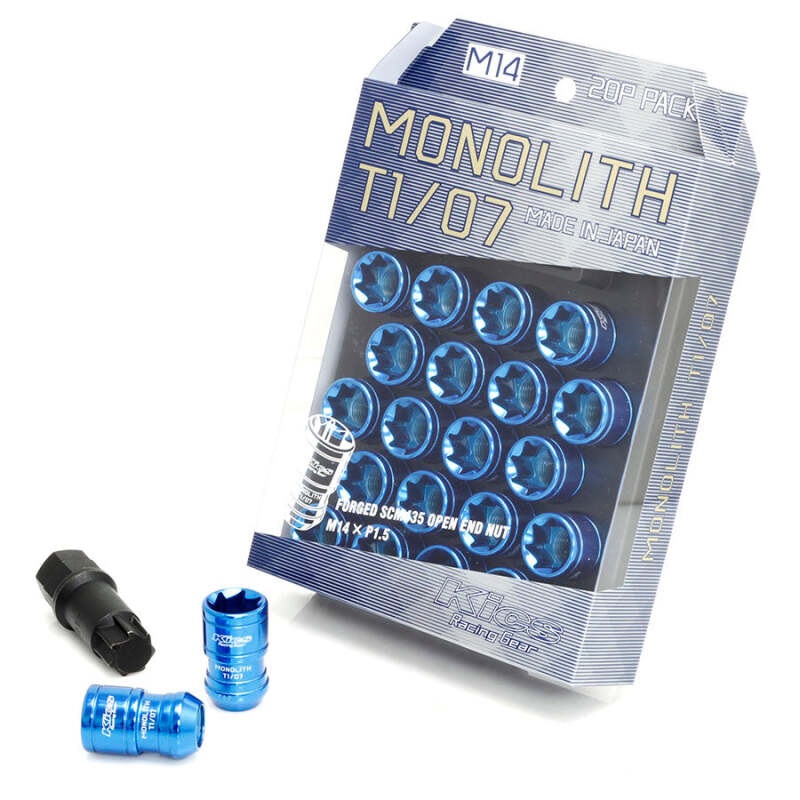 Project Kics 12×1.50 Monolith T1/06 Lug Nut Set – Blue (20 Pcs)