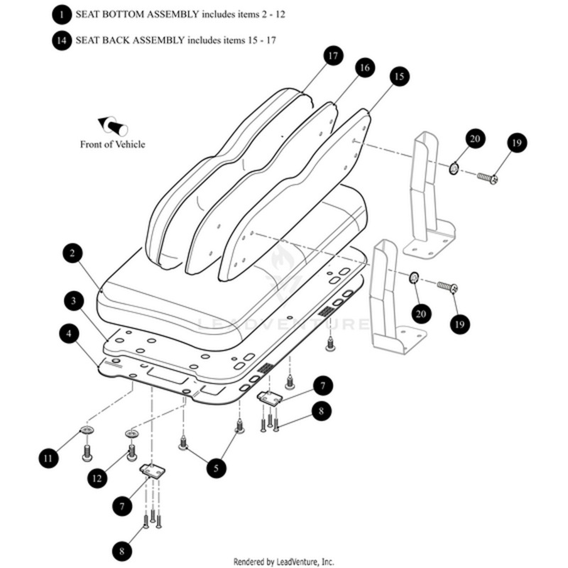 Seat Bottom Black Contoured Offrd-Assembly (Inc. 2-12) by Arctic Cat