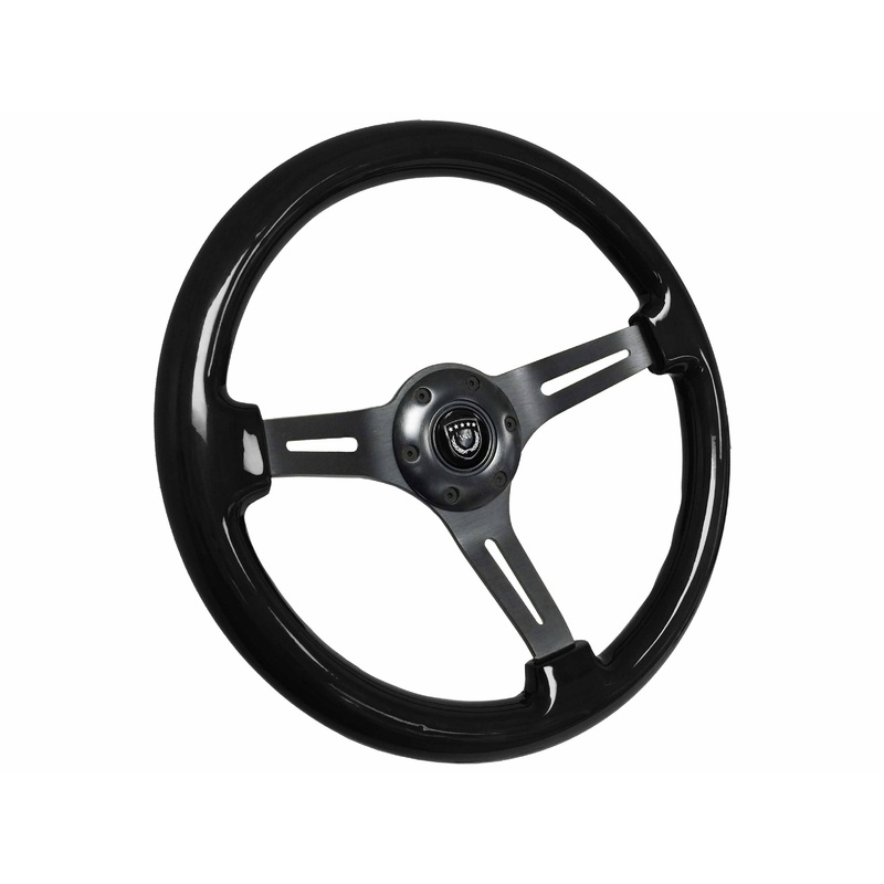 VSW S6 Sport Steering Wheel | Black Ash Wood, Black Aluminum Center | ST3073
