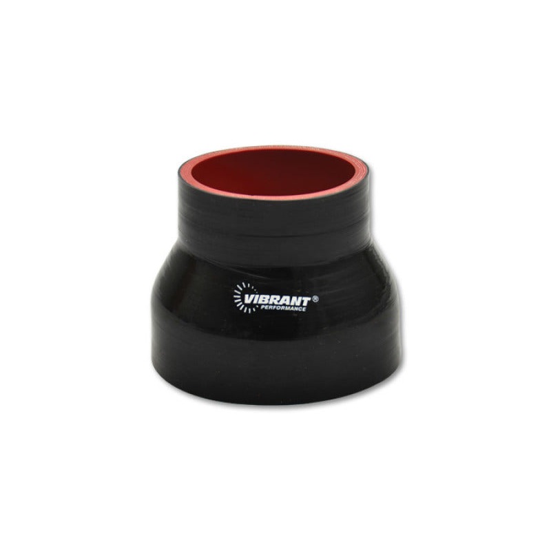 Vibrant Silicone Reducer Coupler 1.25in ID x 2.00in ID x 3.00in Long – Black
