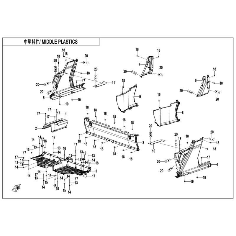 Front Lower LH Inner Panel by CF Moto