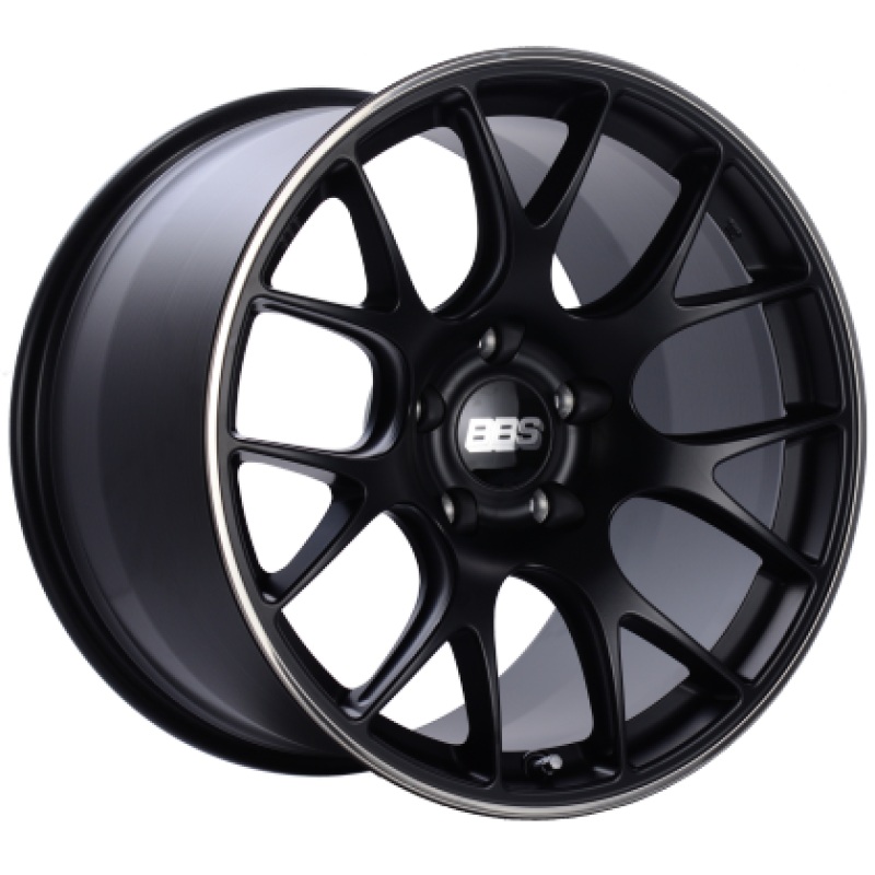 BBS CH-R 19×8 5×114.3 ET38 Satin Black Polished Rim Protector Wheel -82mm PFS/Clip Required