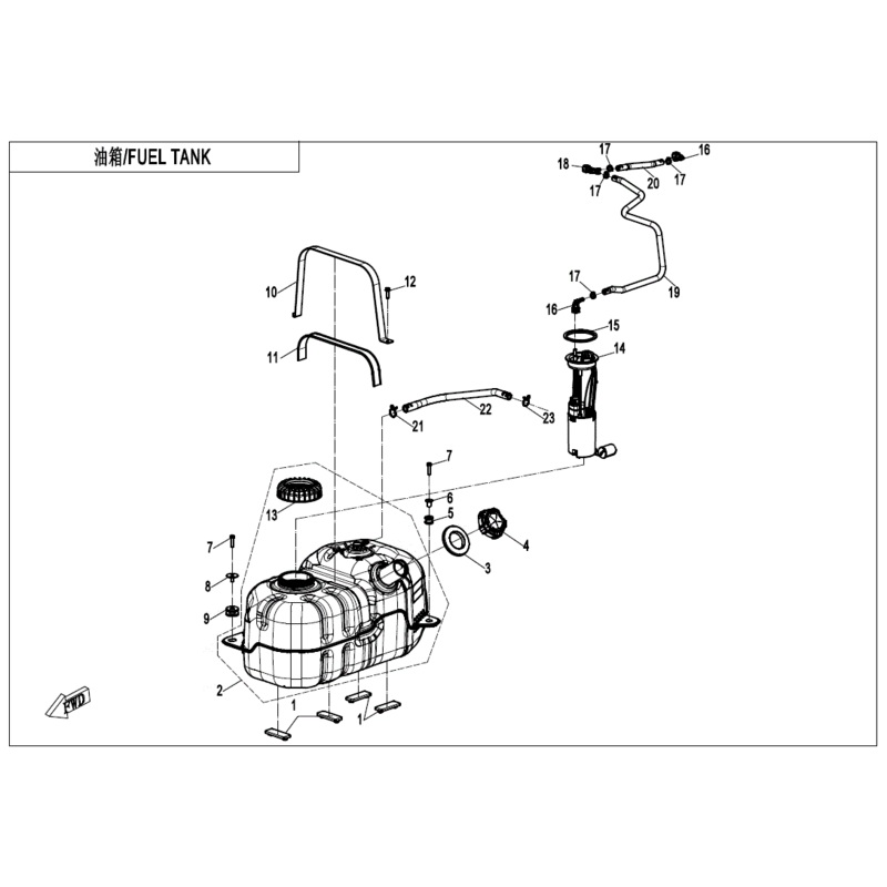 High-Pressure Fuel Hose Assembly 1 by CF Moto