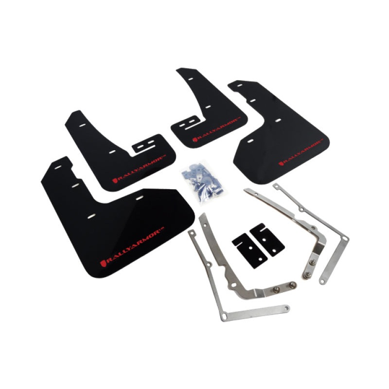 Rally Armor 15-17.5 MKVII VW Golf R Black UR Mud Flap w/Red Logo