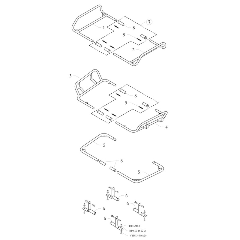 6. 10.4929.00 Birel Side Pod Support Bracket B25 Kid Kart