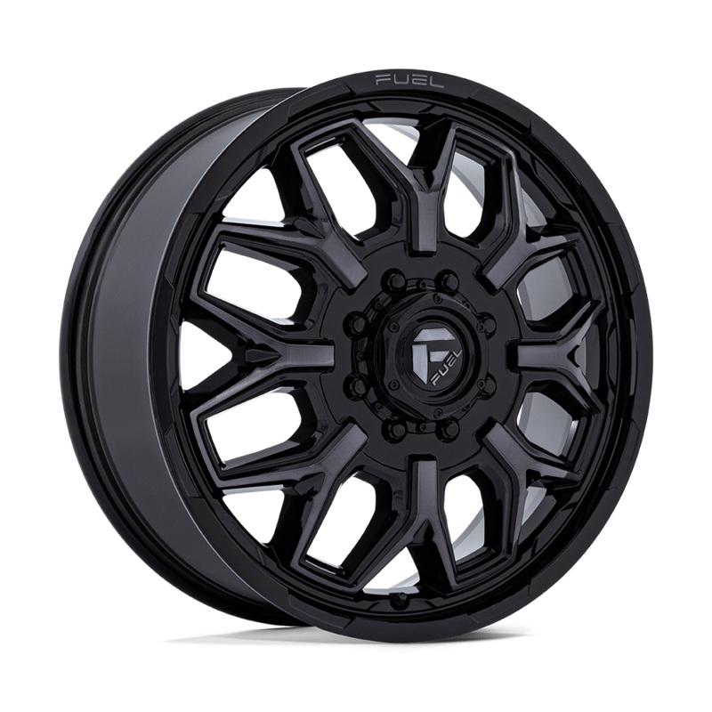 Fuel Wheels D875 Flux Dually 22″ 8×170 Gloss Black Brush-Fc Gray Tint