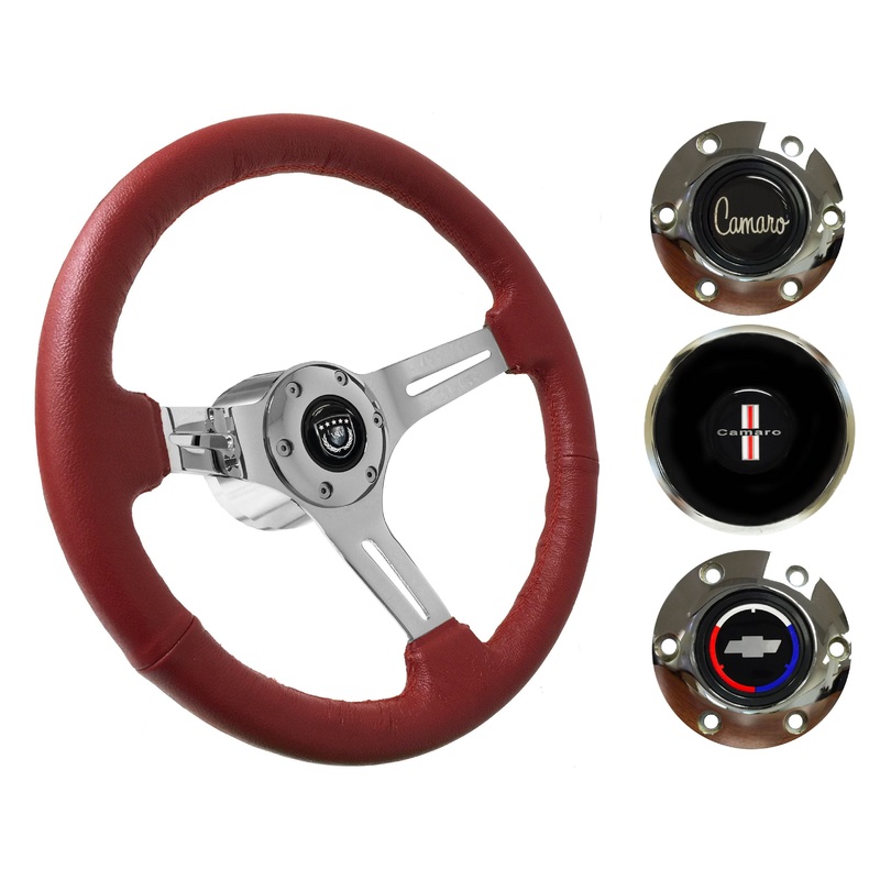 1967-68 Camaro Steering Wheel Kit | Red Leather | ST3012RED