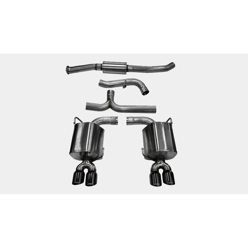 Corsa Sport Catback Exhaust Black Quad 3.5″ Tips | 2015-2021 Subaru WRX/STI (14857BLK)