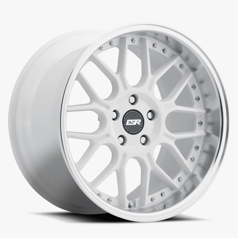 ESR CS18 19″ 5×115 (Custom Drill) Gloss White w/ Machined Lip