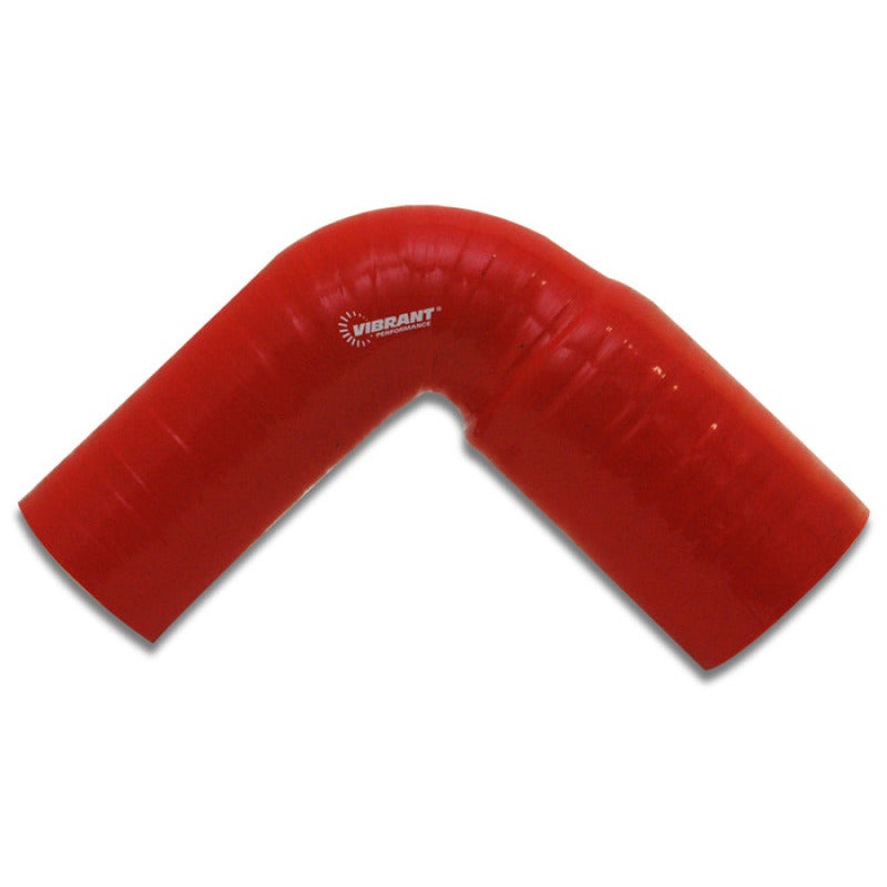 Vibrant 4 Ply Reinforced Silicone 90 degree Transition Elbow – 2.5in I.D. x 3in I.D. (RED)