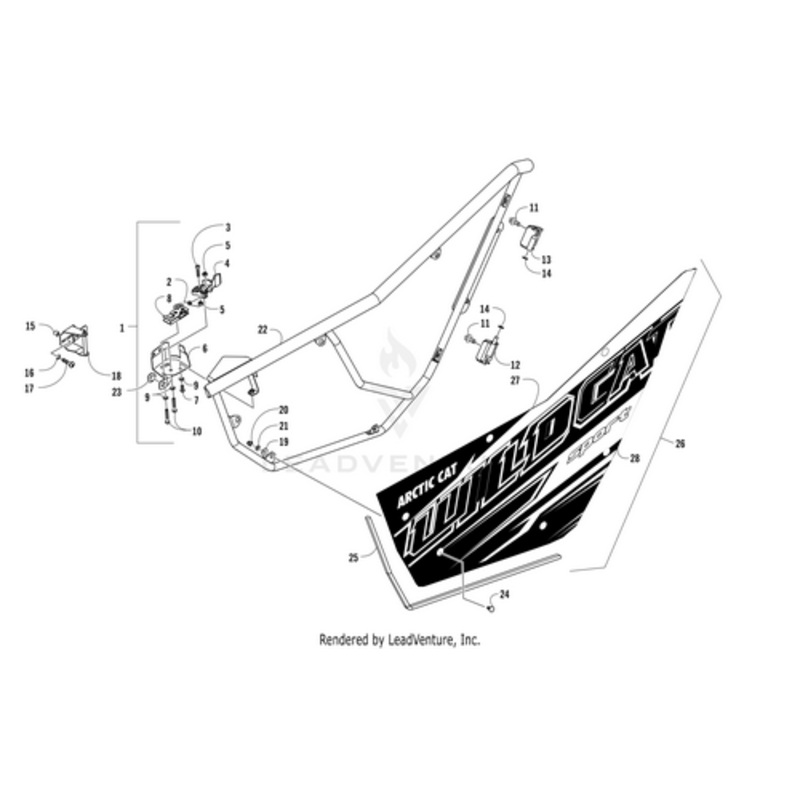 Door Panel W/Decal-Right-Black (Wc Spt Se 17) (Inc. 27-28) by Arctic Cat