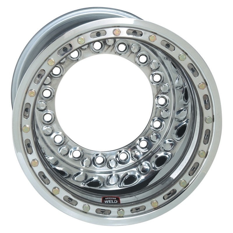 Weld Wide 5 XL Direct MT 15×12 / 5×10.25 BP / 5in. BS Polished Assembly – Mod Beadlock w/6-Dzus Cvr