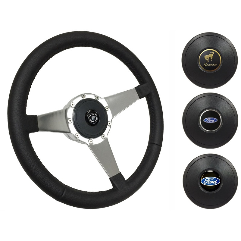 1966-72 Ford Bronco Steering Wheel Kit | Black Leather | ST3087