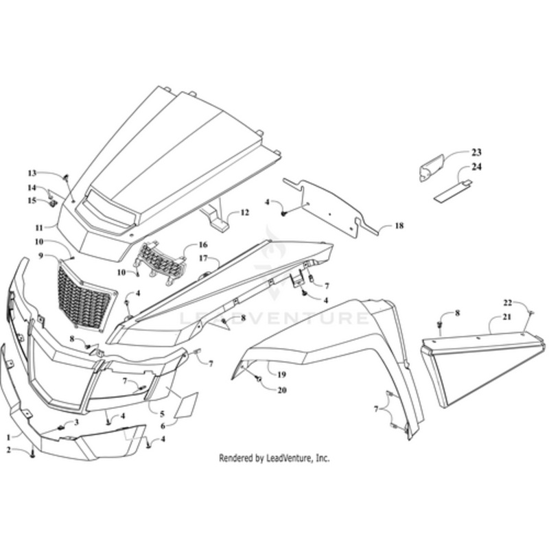 Front Fender – Inner – Left – Phantom Gray by Arctic Cat