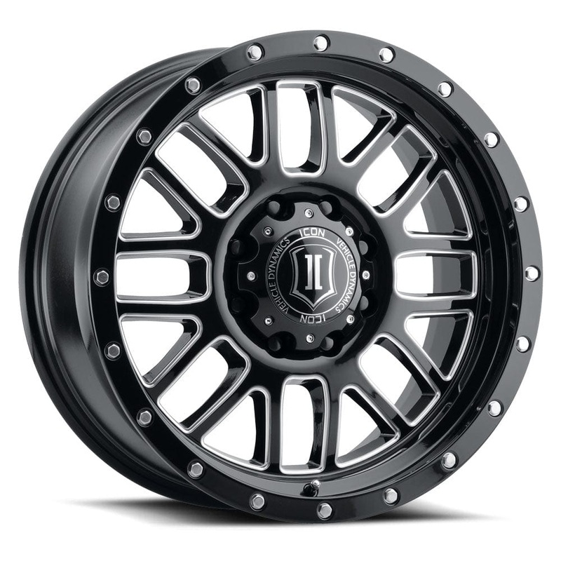ICON Alloys Alpha 20″ 8×165.1in Gloss Black Milled Spokes