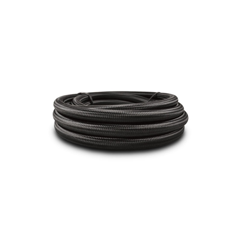 Vibrant -6 AN Black Nylon Braided Flex Hose (2 foot roll)