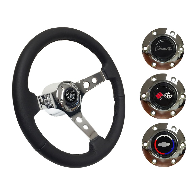 1967-68 Chevelle Steering Wheel Kit | Black Leather | ST3095