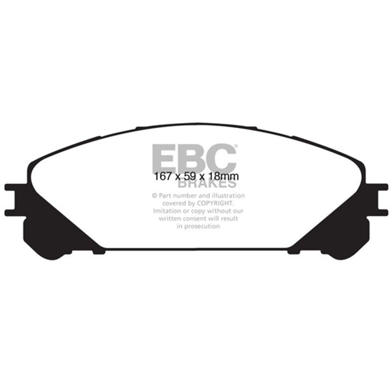 EBC 15+ Lexus NX200t 2.0 Turbo Yellowstuff Front Brake Pads