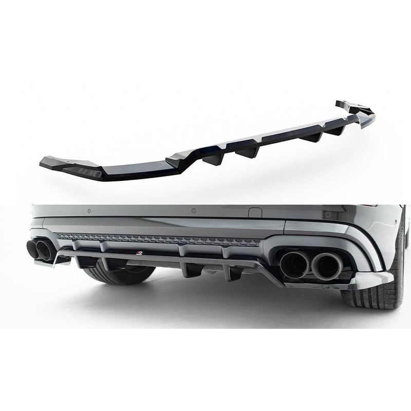 Maxton Design Rear Splitter (With Vertical Bars) V.2 Audi SQ8 / Q8 S-Line MK1 Facelift