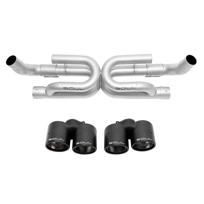SOUL 17-19 Porsche 991.2 Carrera (non-PSE) Perf. Exhaust w/ Drone Tubes – Base – CF Tips