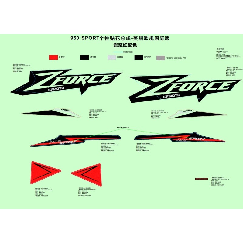 Decal RH Top Cover by CF Moto