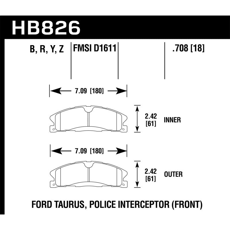 Hawk 13-16 Ford Taurus SHO / 13-16 Lincoln MKS HPS 5.0 Front Brake Pads