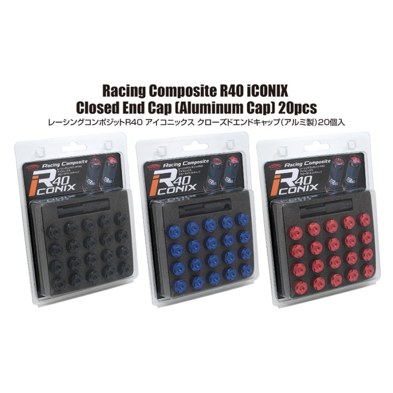 Project Kics 12X1.50 R40 Iconix Aluminum Caps Red 20 Pieces