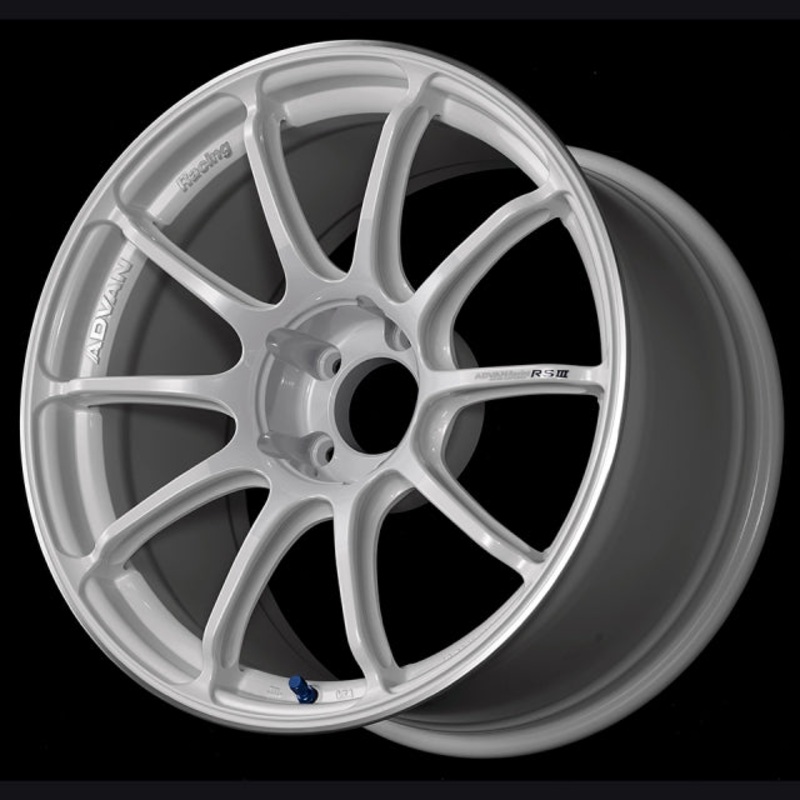 Advan RSIII Wheel – 18×8.5 +38 | 5×114.3 | Racing White Metallic & Ring