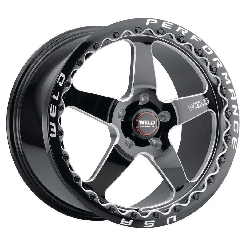 Weld S904 18×12 Ventura Beadlock 5×120 ET52 BS8.55 Gloss BLK MIL DIA 78.1