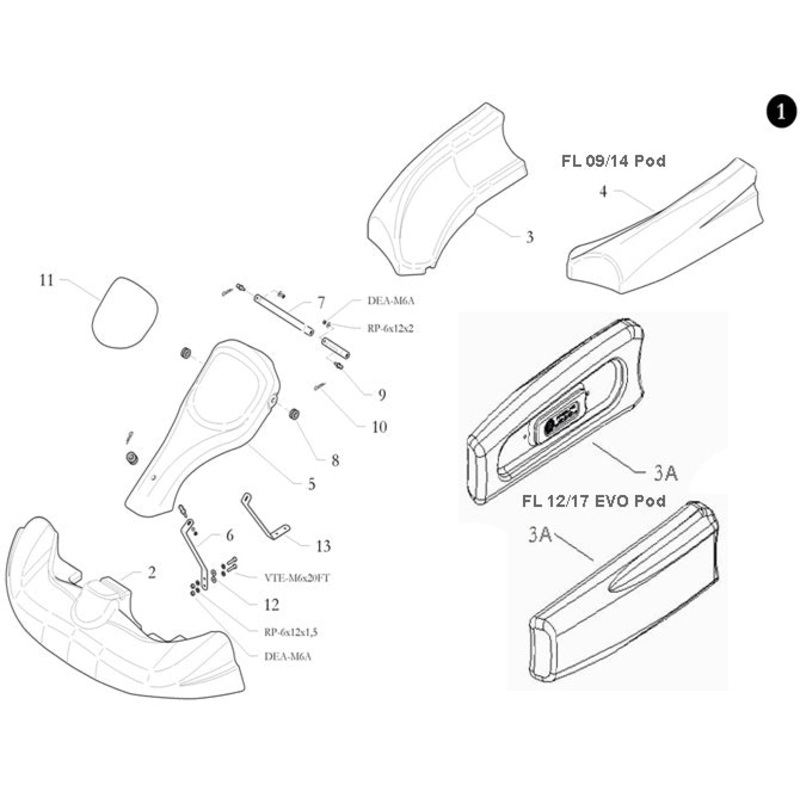 11. 20.7129.04-GL Birel Yellow Adhesive Number Panel for Driver Panel