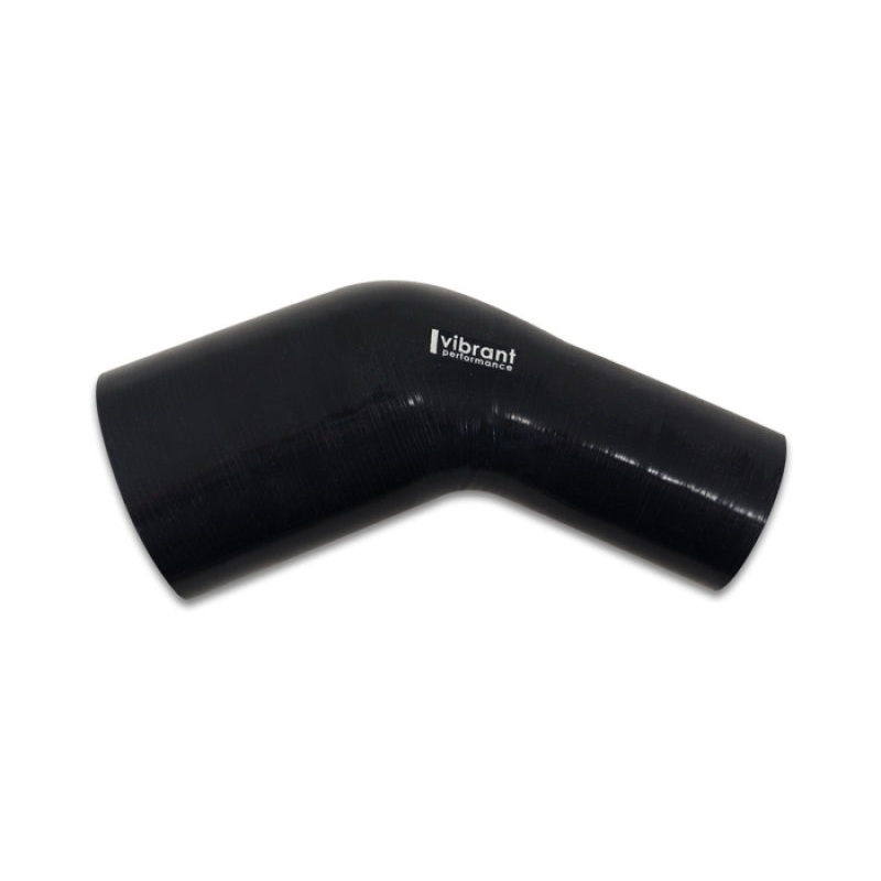Vibrant 4 Ply Aramid 45 Degree Silicone Transition Hose 2.75in ID x 3in Length In/Out – Black