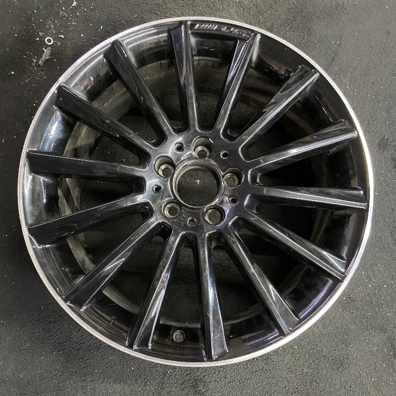 19″ MERCEDES C-CLASS 17 205 Type Cpe C300 19×8.5 14 spoke black accents Original OEM Wheel Rim