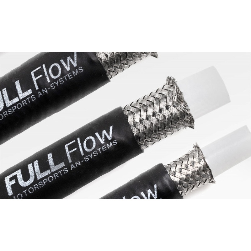 Nuke Performance Black Nylon PTFE Stainless Braided Fuel Hose AN-12, 2 Meter