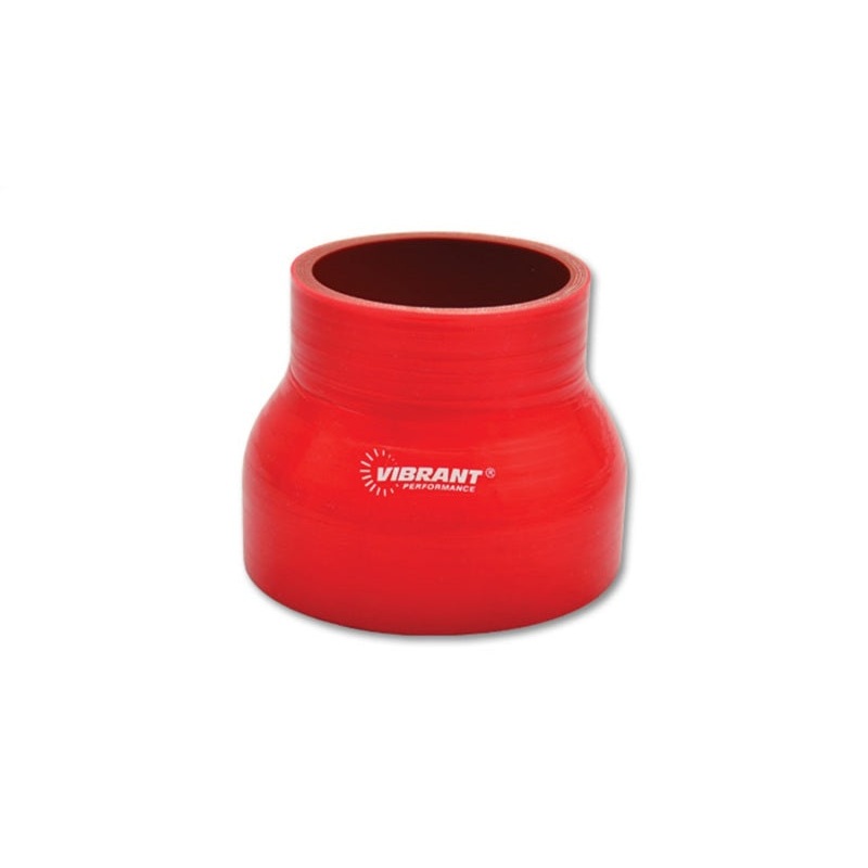 Vibrant 4 Ply Reinforced Silicone Transition Connector – 1.75in I.D. x 2.5in I.D. x 3in long (RED)